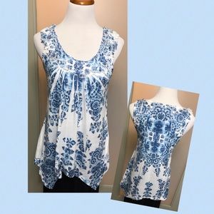 Blue Floral Print Tunic